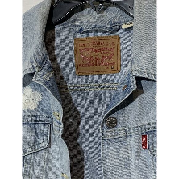 Levi’s Classic Original Denim Trucker Jacket Light Wash Jean Coat Womens M - Picture 4 of 7